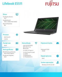 Laptop Fujitsu LifeBook E5511 (PCK:E5511MF5AMPL) 5
