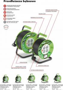 Acar Przedłużacz bębnowy 30m czarny 2