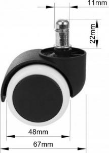 Topeshop kółka do fotela gumowe 5szt. 2