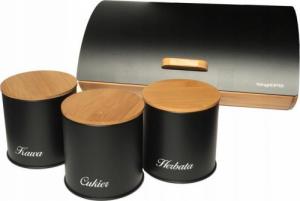 Chlebak bambusowo-stalowy  (TD-8301/zestaw/czarny) 2