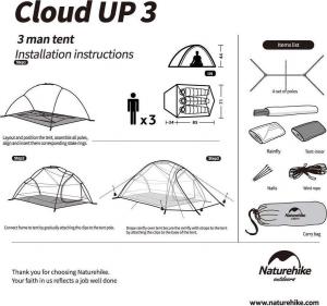 Namiot turystyczny Naturehike Cloud Up 3 (NH18T030-T) 2