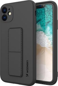 Wozinsky Wozinsky Kickstand Case elastyczne silikonowe etui z podstawką iPhone 12 Pro Max czarny 1