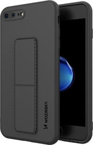 Wozinsky Wozinsky Kickstand Case elastyczne silikonowe etui z podstawką iPhone 8 Plus / iPhone 7 Plus czarny 1