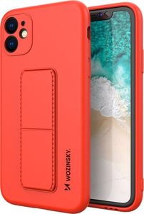 Wozinsky Wozinsky Kickstand Case elastyczne silikonowe etui z podstawką iPhone 11 Pro czerwony 1