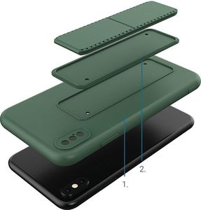 Wozinsky Wozinsky Kickstand Case elastyczne silikonowe etui z podstawką iPhone XS Max różowy 2