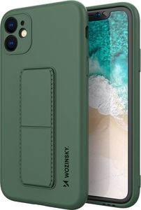 Wozinsky Wozinsky Kickstand Case elastyczne silikonowe etui z podstawką iPhone 11 Pro ciemnozielony 1