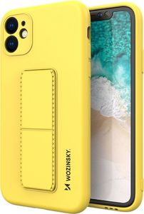Wozinsky Wozinsky Kickstand Case elastyczne silikonowe etui z podstawką iPhone 12 mini żółty 1