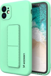 Wozinsky Wozinsky Kickstand Case elastyczne silikonowe etui z podstawką iPhone 12 Pro Max miętowy 1