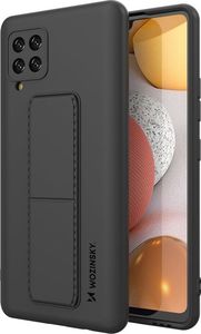 Wozinsky Wozinsky Kickstand Case elastyczne silikonowe etui z podstawką Samsung Galaxy A42 5G czarny 1