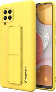 Wozinsky Wozinsky Kickstand Case elastyczne silikonowe etui z podstawką Samsung Galaxy A42 5G żółty 1