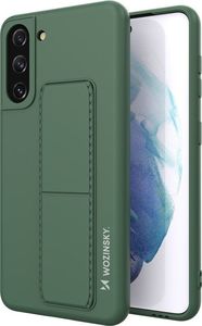 Wozinsky Wozinsky Kickstand Case elastyczne silikonowe etui z podstawką Samsung Galaxy S21+ 5G (S21 Plus 5G) ciemnozielony 1