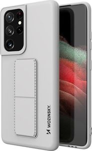 Wozinsky Wozinsky Kickstand Case elastyczne silikonowe etui z podstawką Samsung Galaxy S21 Ultra 5G szary 1