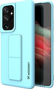 Wozinsky Wozinsky Kickstand Case elastyczne silikonowe etui z podstawką Samsung Galaxy S21 Ultra 5G jasnoniebieski 1