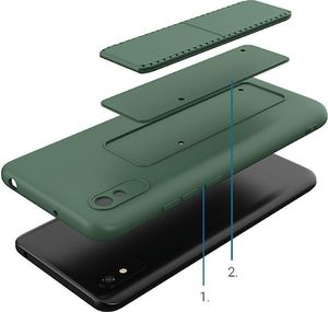 Wozinsky Wozinsky Kickstand Case elastyczne silikonowe etui z podstawką Xiaomi Redmi 9C czarny 3