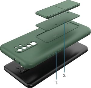 Wozinsky Wozinsky Kickstand Case elastyczne silikonowe etui z podstawką Xiaomi Redmi 9 niebieski 2