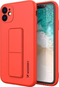 Wozinsky Wozinsky Kickstand Case elastyczne silikonowe etui z podstawką Xiaomi Redmi 10X 4G / Xiaomi Redmi Note 9 czerwony 1