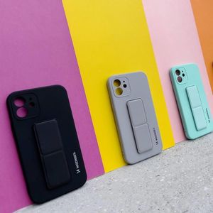 Wozinsky Wozinsky Kickstand Case elastyczne silikonowe etui z podstawką iPhone 12 miętowy 15