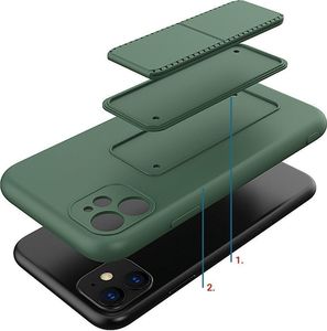 Wozinsky Wozinsky Kickstand Case elastyczne silikonowe etui z podstawką iPhone 12 miętowy 3