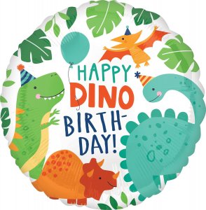 AMSCAN Balon foliowy Happy Dino-Birthday - 43 cm - 1 szt. uniwersalny (40232-uniw) - 40232-uniw 1