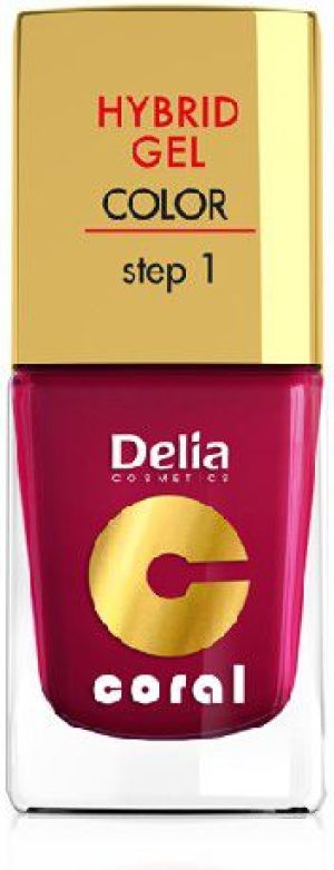 Delia Cosmetics Coral Hybrid Gel Emalia do paznokci nr 06 wiśniowy 11ml 1