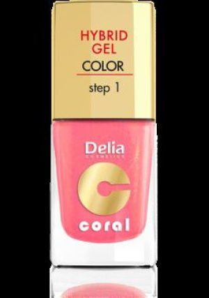 Delia Cosmetics Coral Hybrid Gel Emalia do paznokci nr 16 ciepły średni róż 11ml 1