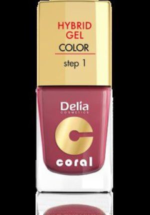 Delia Cosmetics Coral Hybrid Gel Emalia do paznokci nr 18 marsala 11ml 1