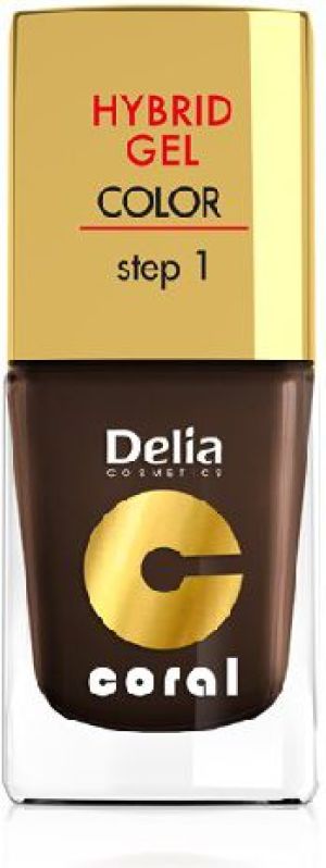Delia Cosmetics Coral Hybrid Gel Emalia do paznokci nr 07 ciemna czekolada 11ml 1
