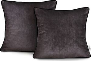 AmeliaHome CUS/AH/VELVET/D.BROWN/PIPING/45X45*2 1
