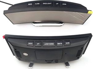 Lustrzany Zegar Cyfrowy Elektroniczny zakrzywiony ekran Led / Budzik / Termometr czarny 5