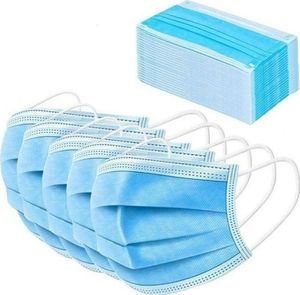 Maseczka ochronna antywirusowa maska na twarz z gumką CERTYFIKAT CE niebieska - 10 szt 2