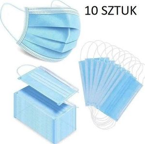 Maseczka ochronna antywirusowa maska na twarz z gumką CERTYFIKAT CE niebieska - 10 szt 3
