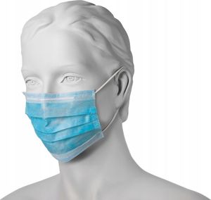 Maseczka ochronna antywirusowa maska na twarz z gumką CERTYFIKAT CE niebieska - 10 szt 4