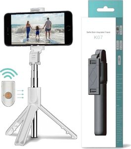 Selfie stick Selfie Stick Tripod K07 statyw z pilotem bluetooth / bezprzewodowy uchwyt kijek do zdjęć biały 1