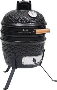 vidaXL Grill ogrodowy węglowy z wędzarnią ruszt 26.5 cm czarny 2