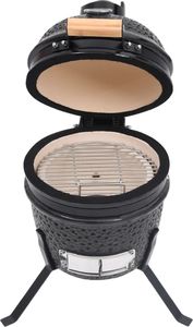 vidaXL Grill ogrodowy węglowy z wędzarnią ruszt 26.5 cm czarny 5