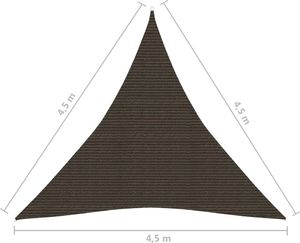 vidaXL Żagiel przeciwsłoneczny, 160 g/m, brązowy, 4,5x4,5x4,5 m 6