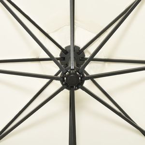 vidaXL Wiszący parasol z lampkami LED i słupkiem, piaskowy, 300 cm 2