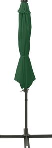 vidaXL Wiszący parasol z lampkami LED i słupkiem, zielony, 300 cm 3