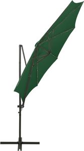 vidaXL Wiszący parasol z lampkami LED i słupkiem, zielony, 300 cm 8