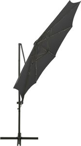 vidaXL Wiszący parasol z lampkami LED i słupkiem, antracytowy, 300 cm 8