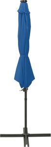 vidaXL Wiszący parasol z lampkami LED i słupkiem, lazurowy, 300 cm 3