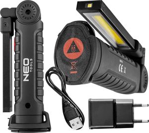 Neo Lampa warsztatowa (Lampa warsztatowa akumulatorowa 200 lm COB + latarka) 2