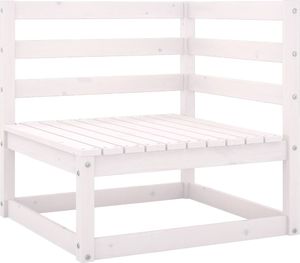vidaXL Ogrodowa sofa narożna, biała, lite drewno sosnowe 1