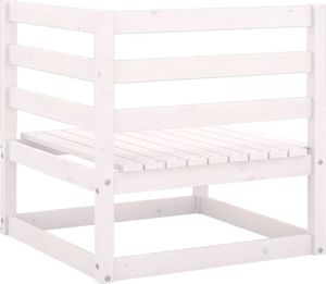 vidaXL Ogrodowa sofa narożna, biała, lite drewno sosnowe 3