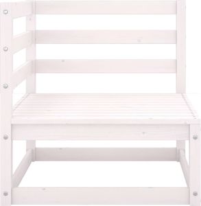 vidaXL Ogrodowa sofa narożna, biała, lite drewno sosnowe 4