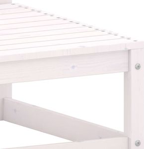 vidaXL Ogrodowa sofa narożna, biała, lite drewno sosnowe 5