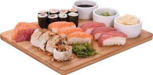 Excellent Houseware Deska BAMBUSOWA z kokilkami miseczkami zestaw do sushi przystawek dań 1