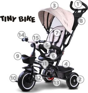 Tiny Bike Rowerek trójkołowy 3w1 z daszkiem (SP0650) 4