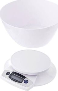 Waga kuchenna Orion Waga kuchenna BIAŁA elektroniczna 5kg z miską 2,5L 3
