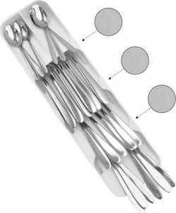 Orion Organizer WKŁAD DO SZUFLADY pojemnik koszyk na sztućce widelce noże łyżki łyżeczki BIAŁY 5